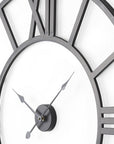 42" Black Iron Analog Round Wall Clock