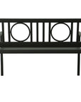 45" Black Metal Geometric Back Garden Patio Bench