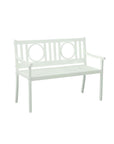 45" White Metal Garden Patio Bench