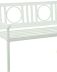 45" White Metal Garden Patio Bench