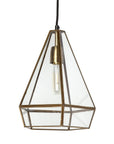 Clear And Gold Single Metal Dimmable Ceiling Light With Clear Shades