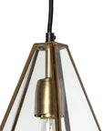 Clear And Gold Single Metal Dimmable Ceiling Light With Clear Shades