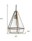 Clear And Gold Single Metal Dimmable Ceiling Light With Clear Shades