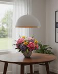 White Single Metal Dimmable Ceiling Light With White Shades