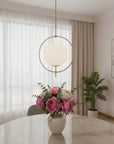 White Single Metal Dimmable Ceiling Light With White Shades