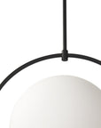 Black And White Single Metal Dimmable Ceiling Light With White Shades