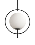 Black And White Single Metal Dimmable Ceiling Light With White Shades