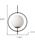 Black And White Single Metal Dimmable Ceiling Light With White Shades