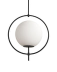Black And White Single Metal Dimmable Ceiling Light With White Shades