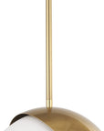 Brass And White Single Metal Dimmable Ceiling Light With White Shades