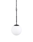 Black And White Single Metal Dimmable Ceiling Light With White Shades