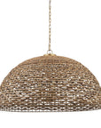 Brown Single Rattan Dimmable Ceiling Light With Brown Shades