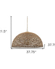 Brown Single Rattan Dimmable Ceiling Light With Brown Shades