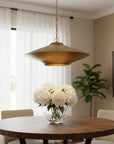 Gold Single Metal Dimmable Ceiling Light With Gold Shades