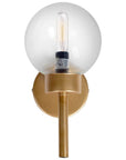 6" Gold Metal and Glass Armed Sconce