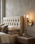 6" Gold Metal and Glass Armed Sconce