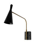 5" Antiqued Gold And Black Metal Swing Arm Wall Light