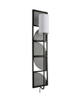 47" Black Metal and Fabric Wallchiere Sconce
