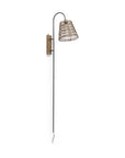 16" Brown And Black And Brown Metal Wallchiere Sconce