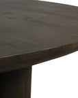 Seven Piece Dark Brown Round Solid Wood Dining Set with Six Chairs