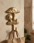 4" Gold Cast Iron Mushroom Wall Hook