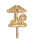 4" Gold Cast Iron Mushroom Wall Hook