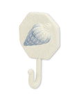 4" Blue And Cream Cast Iron Conch Shell Wall Hook