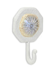 4" Pearl And White Cast Iron Sand Dollar Wall Hook