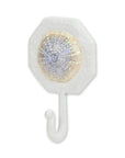 4" Pearl And White Cast Iron Sand Dollar Wall Hook