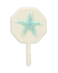 4" Aqua And Cream Cast Iron Starfish Wall Hook