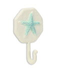 4" Aqua And Cream Cast Iron Starfish Wall Hook