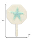 4" Aqua And Cream Cast Iron Starfish Wall Hook