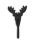 3" Black Cast Iron Deer Stag Wall Hook