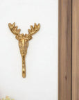 3" Gold Cast Iron Deer Stag Wall Hook