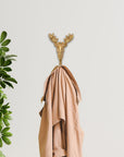 3" Gold Cast Iron Deer Stag Wall Hook