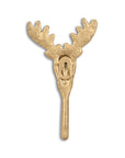 3" Gold Cast Iron Deer Stag Wall Hook
