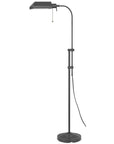 Gray Metal Adjustable Reading Floor Lamp With Gray Metal Shade