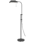 Gray Metal Adjustable Reading Floor Lamp With Gray Metal Shade