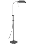 Gray Metal Adjustable Reading Floor Lamp With Gray Metal Shade