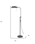 Gray Metal Adjustable Reading Floor Lamp With Gray Metal Shade