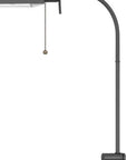 Gray Metal Adjustable Reading Floor Lamp With Gray Metal Shade