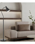 63" Gray Metal Reading Floor Lamp With Gray Metal Cone Shade
