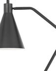 63" Gray Metal Reading Floor Lamp With Gray Metal Cone Shade