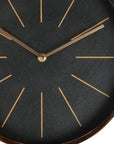 12" Black And Rose Gold Heavy Duty Plastic Silent Analog Round Wall Clock