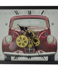 23" Black White And Red Iron Silent Analog Exposed Gear Wall Clock