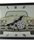 23" Black Silver And White Iron Silent Analog Exposed Gear Wall Clock