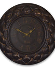 20" Brown And Gold Heavy Duty Plastic Silent Analog Round Wall Clock