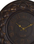 20" Brown And Gold Heavy Duty Plastic Silent Analog Round Wall Clock
