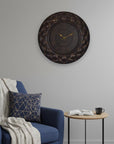 20" Brown And Gold Heavy Duty Plastic Silent Analog Round Wall Clock