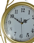 22" Gold And White Iron Silent Analog Floral Novelty Wall Clock